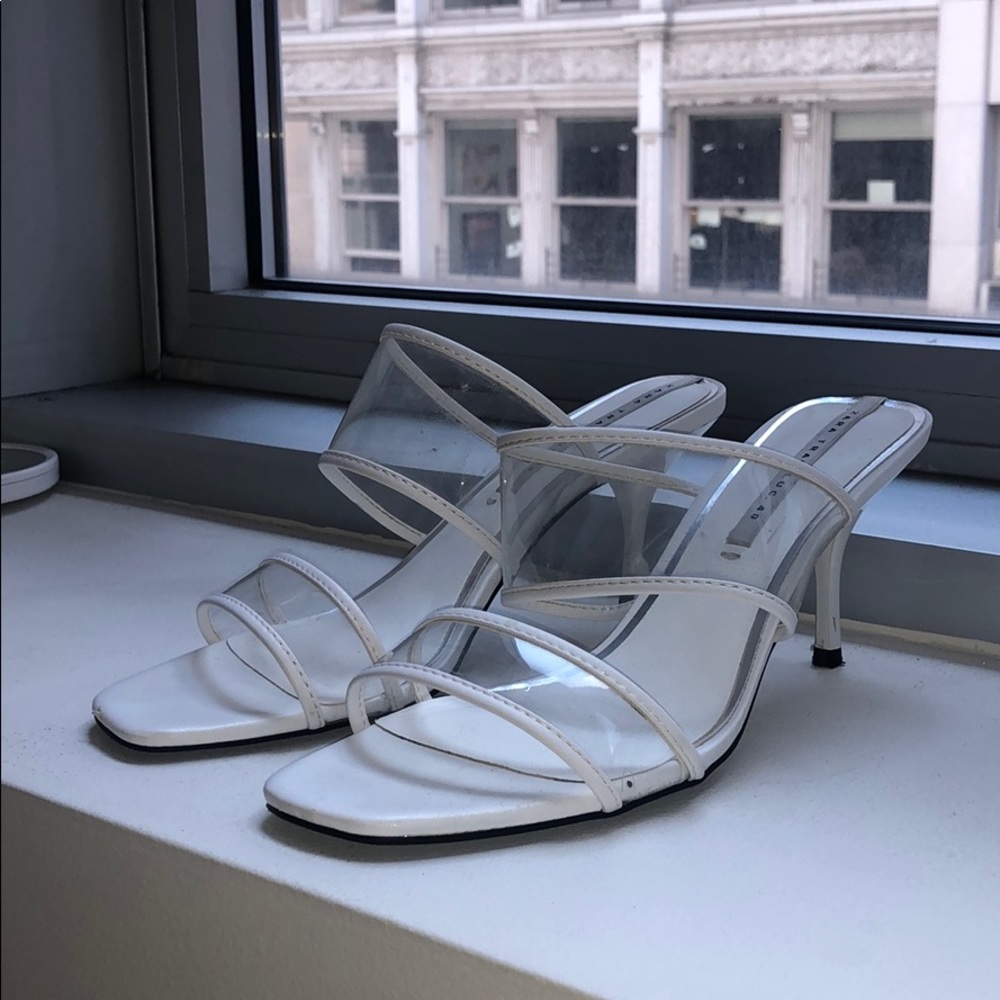 Zara white kitten heels
